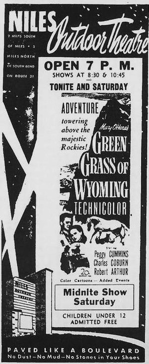 Niles 31 Outdoor Theatre - Ole Ad From Ron Gross